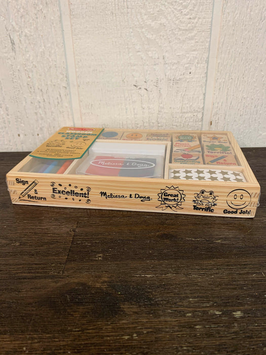 secondhand Melissa & Doug Wooden Stamp Set