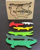 secondhand Hape George Luck Wooden Puzzle, Crocodiles