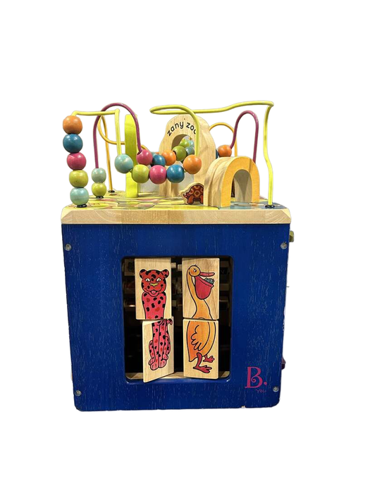 used B. toys Zany Zoo Wooden Activity Cube