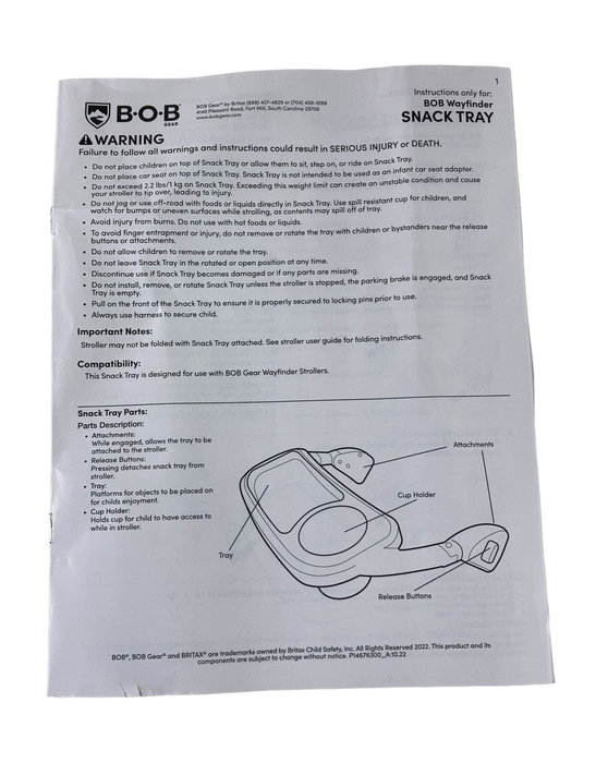 secondhand BOB Wayfinder Snack Tray
