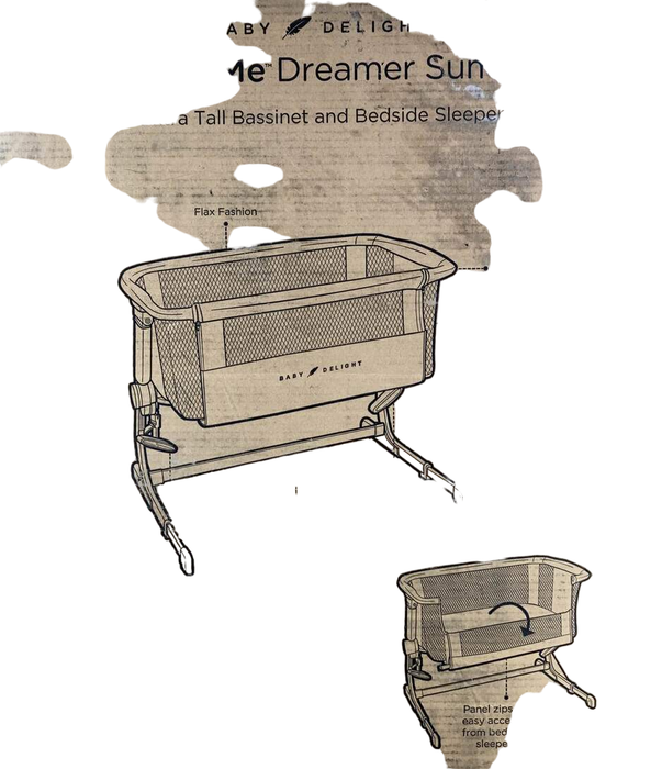 used Baby Delight Beside Me Dreamer Bassinet & Bedside Sleeper, Organic Oat, Extra tall Summit