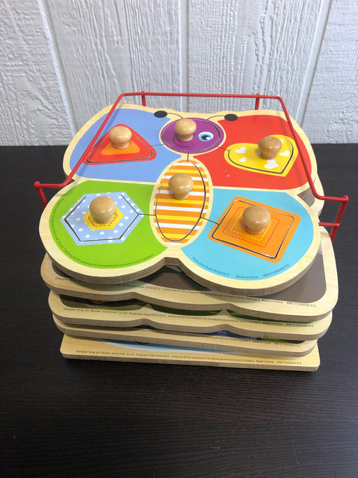 used BUNDLE Puzzle Rack And Wooden Puzzles