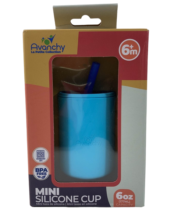 used Avanchy La Petite Mini Silicone Baby Cup 6oz, Blue