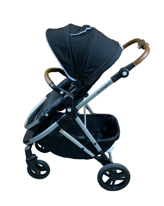 secondhand Mockingbird Single Stroller, 2023, Black, Windowpane, Silver With Penny Leather