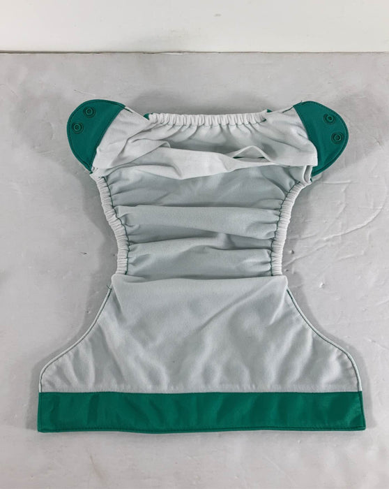 used BumGenius Elemental All-In-One Cloth Diapers, - emerald green