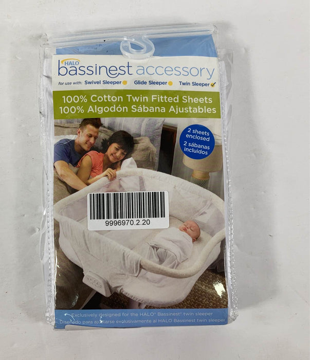 used Halo BassiNest Twin Sleeper Fitted Sheets, Set Of 2