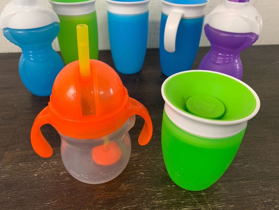 BUNDLE Sippy Cups, Munchkin 360 And Straw Tops