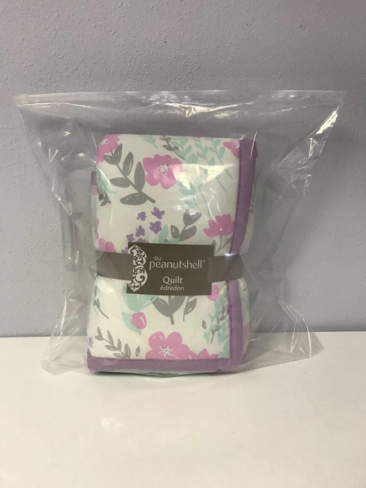 The Peanut Shell Floral Quilt, Purple/Mint