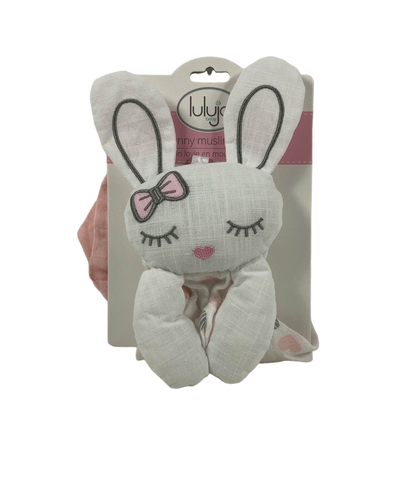 Lulujo Muslin Lovie, Pink Bunny